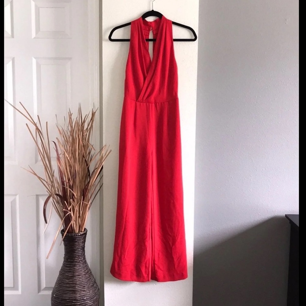 ANTONIO MELANI Red Halter Jumpsuit